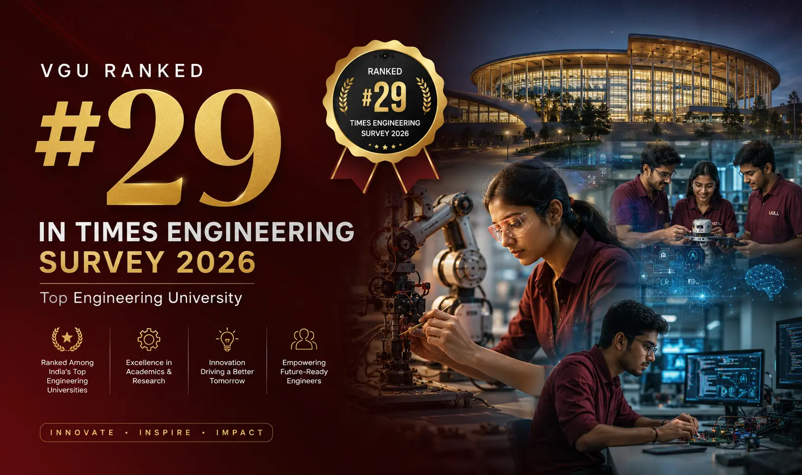 VGU Ranked #29 in Times Engineering Survey 2026 | Top Engineering University